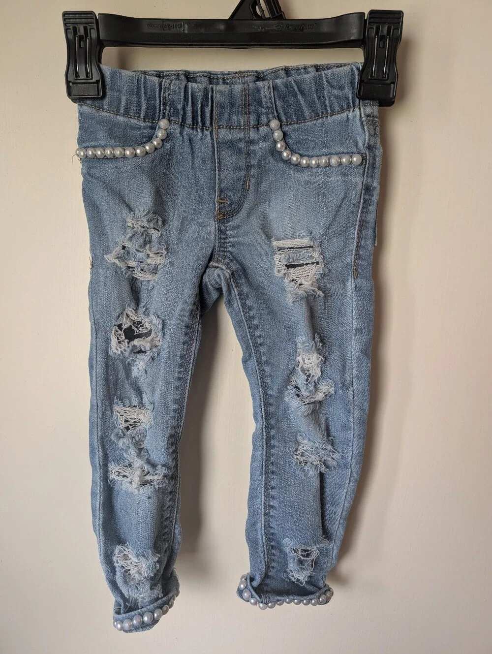 Pearl Detailing Distressed Skinny 2T Jeans